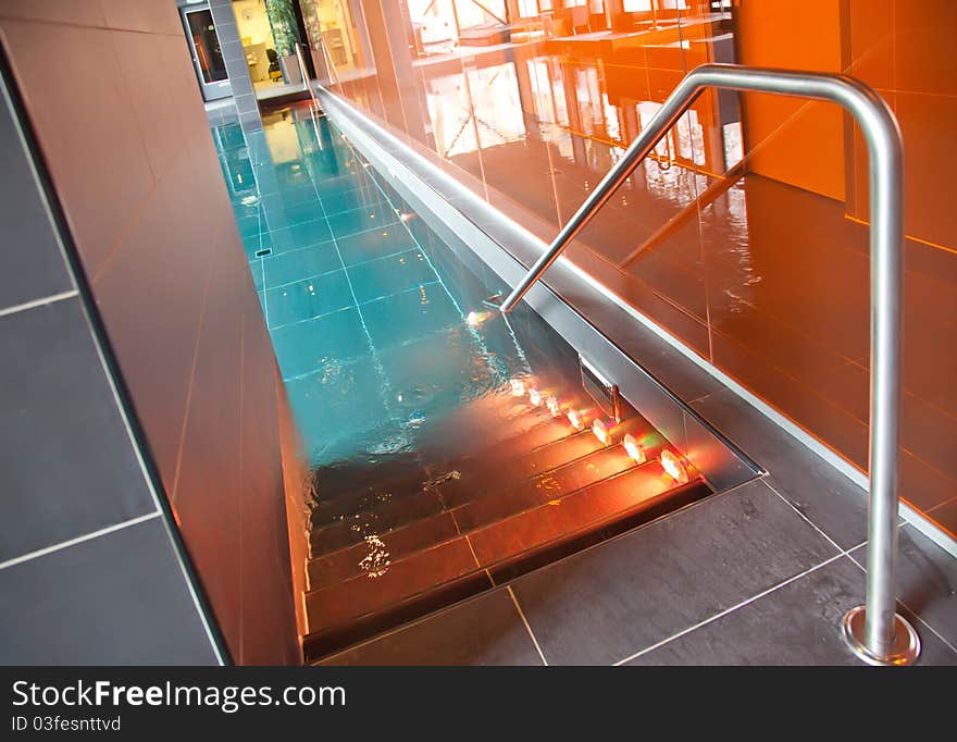 Swimming pool in modern spa hotel. Swimming pool in modern spa hotel