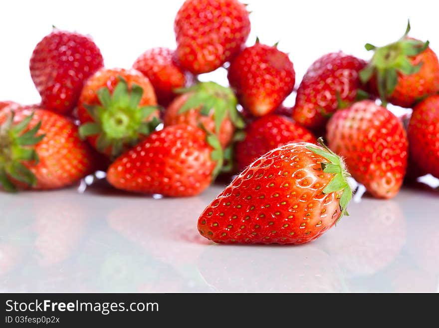 Fresh strawberry on white background