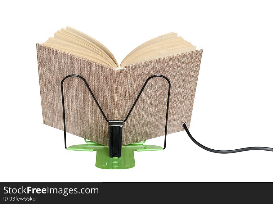 E-book on a stand