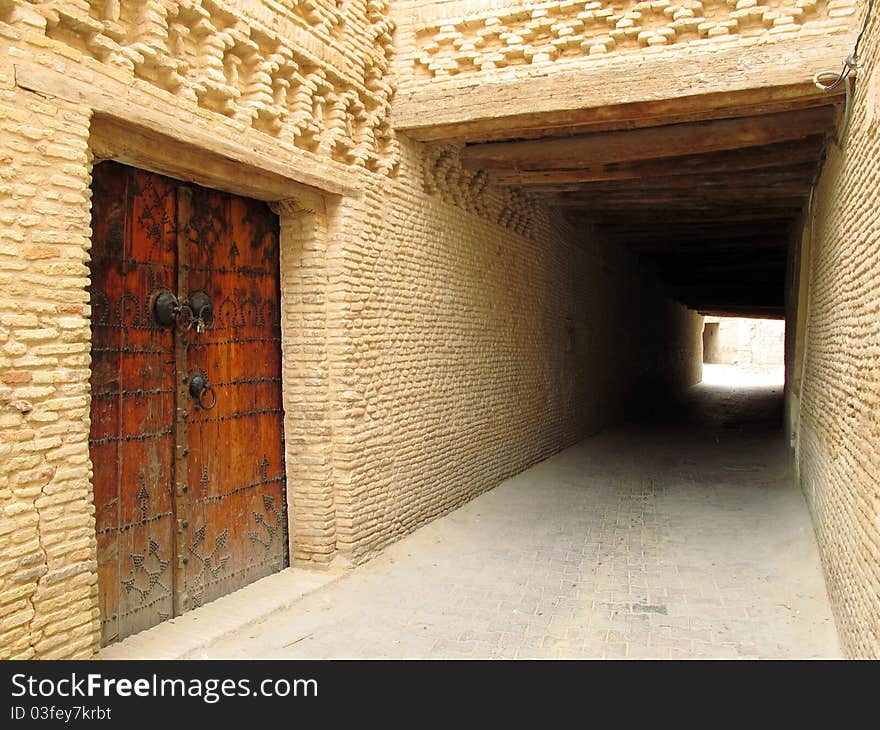 Old passage way in an ancient town in Tunesia. Old passage way in an ancient town in Tunesia