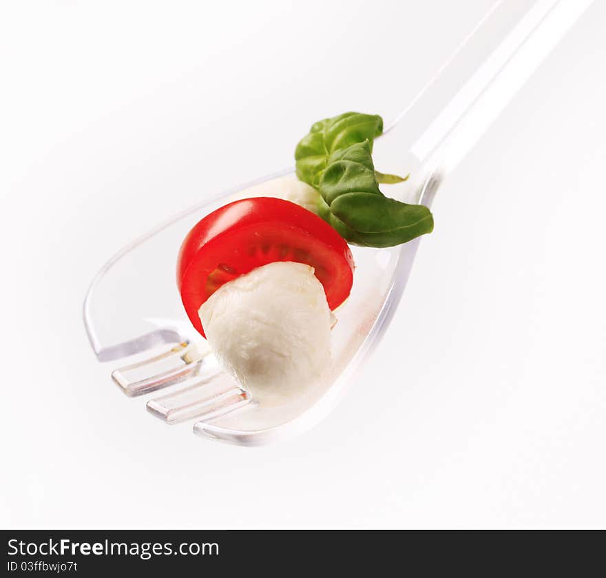 Mozzarella cheese and tomato