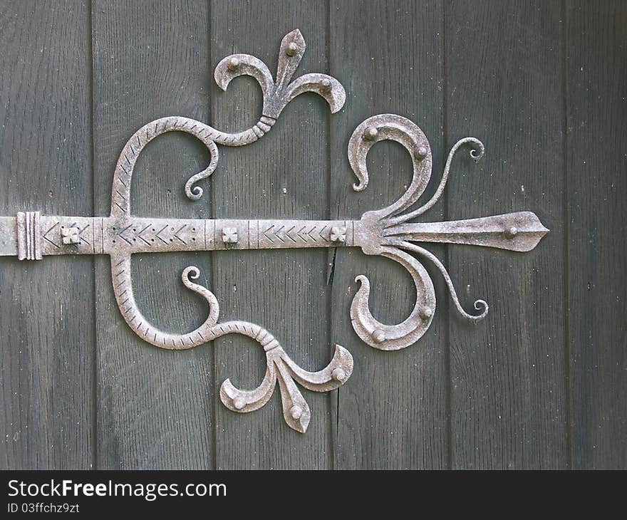 Ornamental medieval door hinge