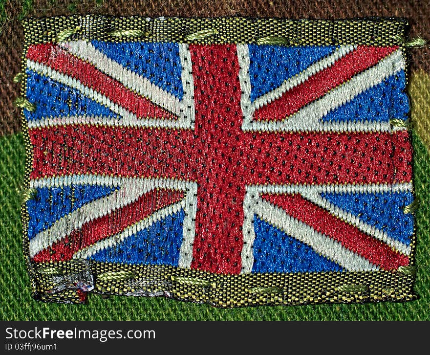 Flag of Great Britain on a Military Uniform. Flag of Great Britain on a Military Uniform