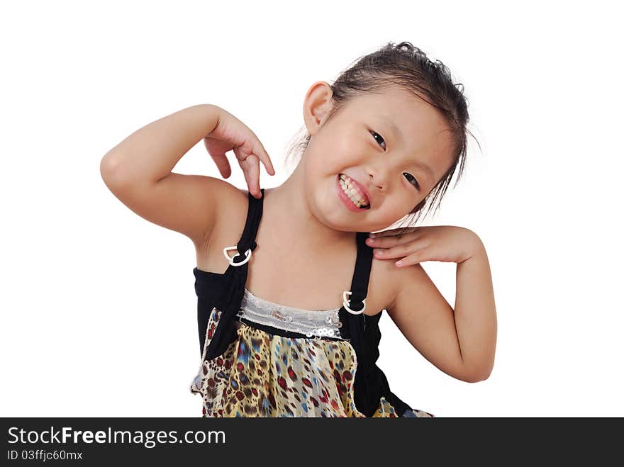 Closeup image of a dreaming beautiful little girl