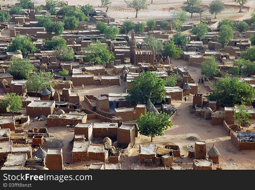 Close Look Down On A Dogon Village