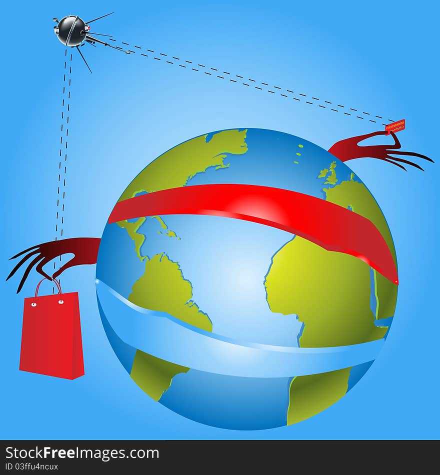 Vector illustration representing global communication concept. Vector illustration representing global communication concept