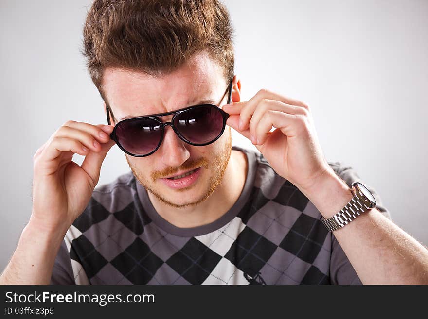 Funny looking guy with red hair and mustache