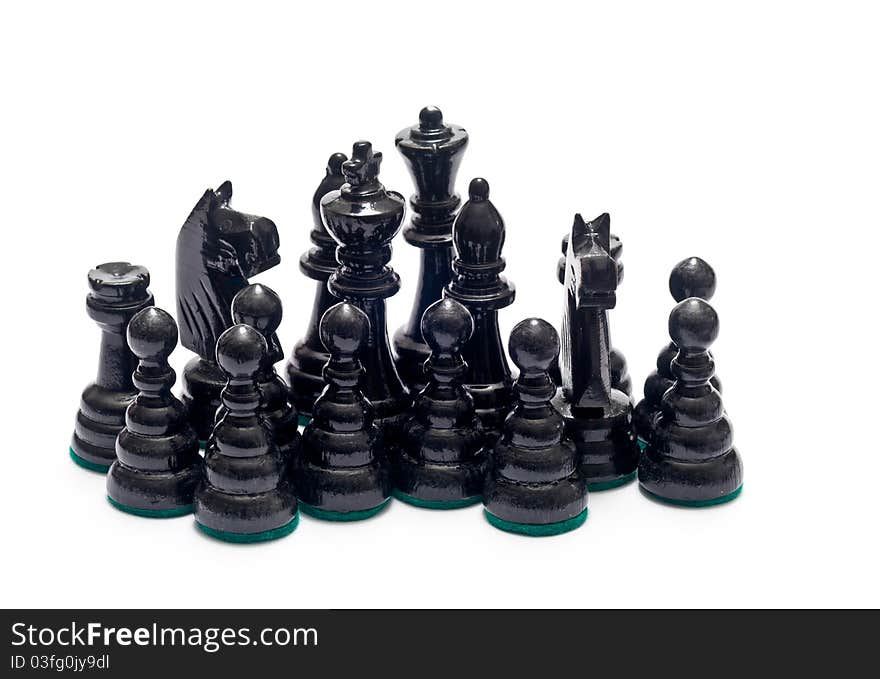 Black chess figurines