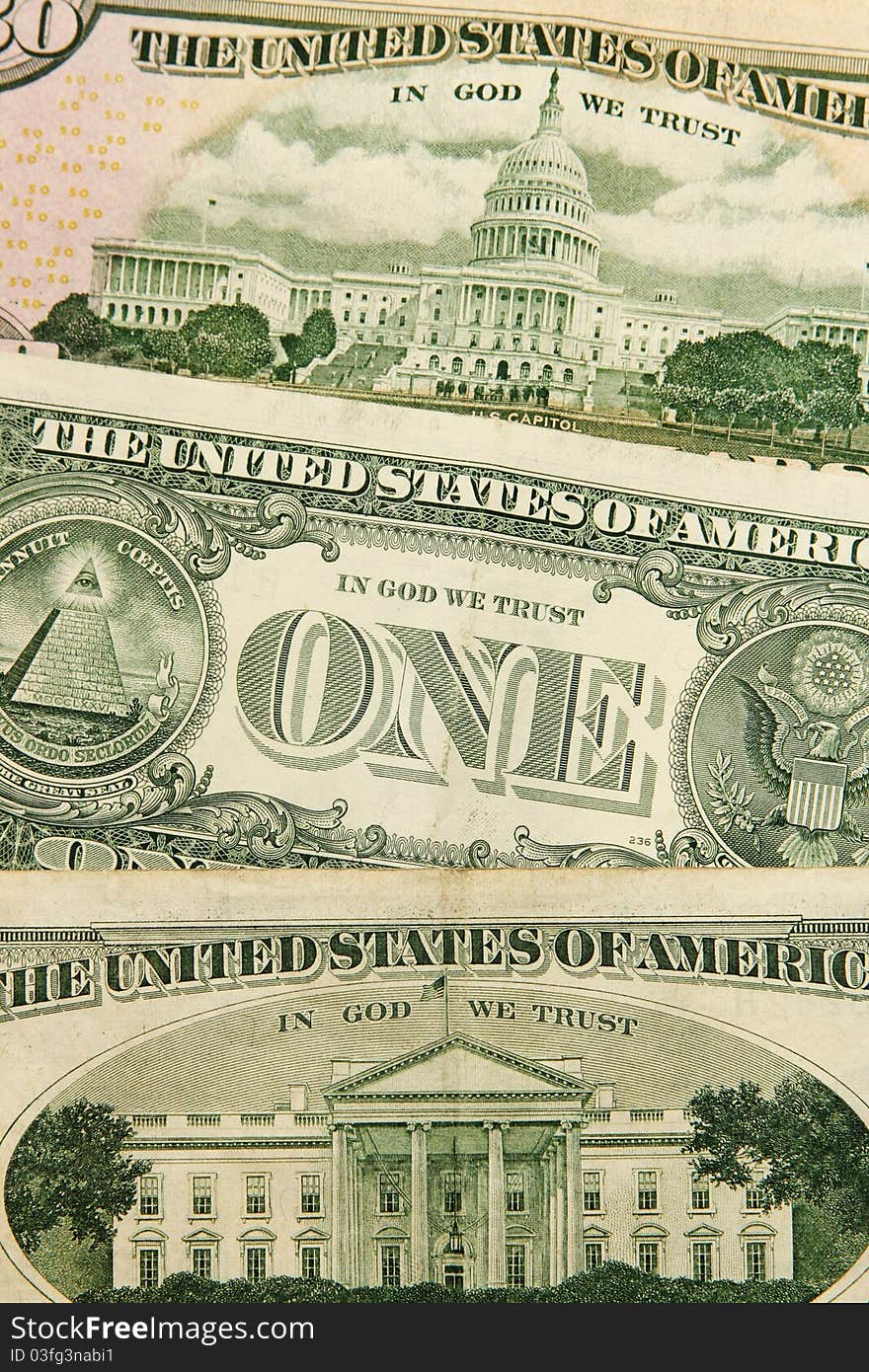 Fragment of the background of the North American dollars