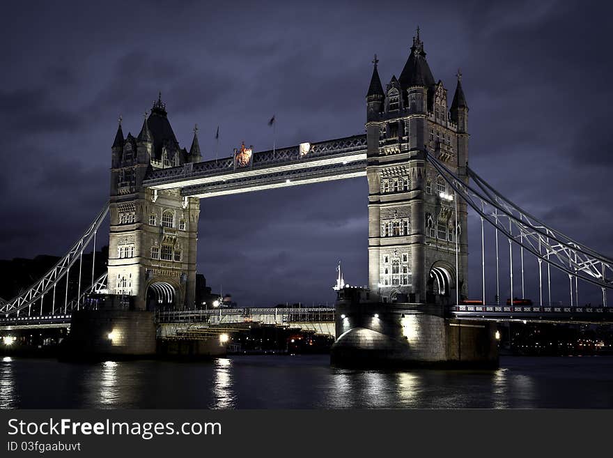 Nightshot of Tower Bridge, London. Nightshot of Tower Bridge, London