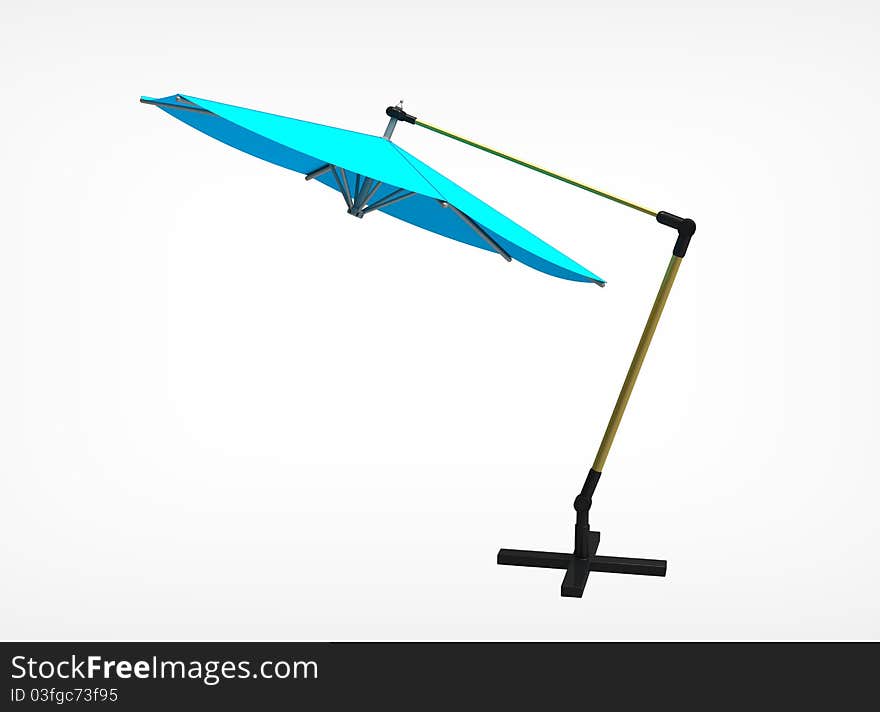 3d render of  beach umbrella on a white background