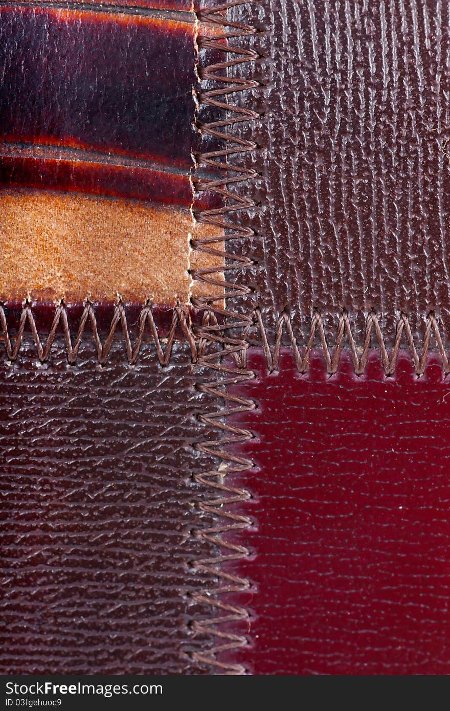 Closeup view of leather background