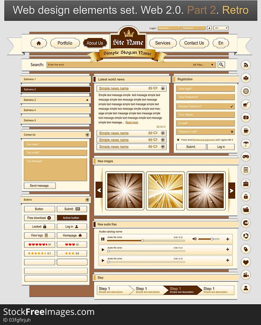 Web Design Set Retro 2