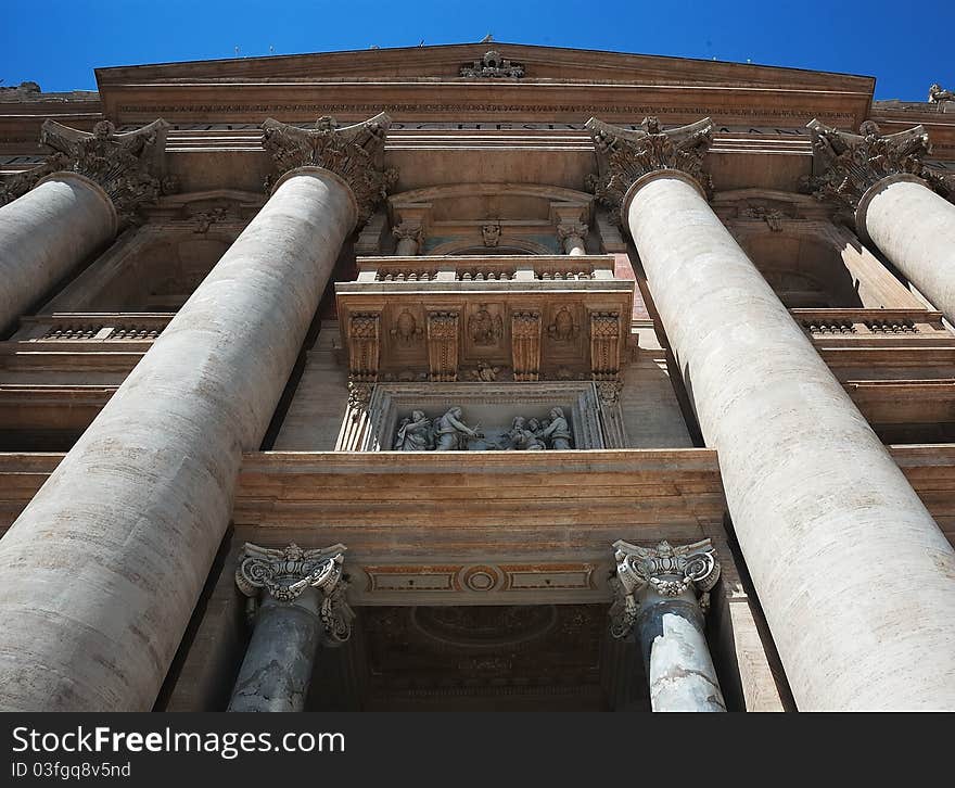 Balcony of St Paul's cathedral, Rome.