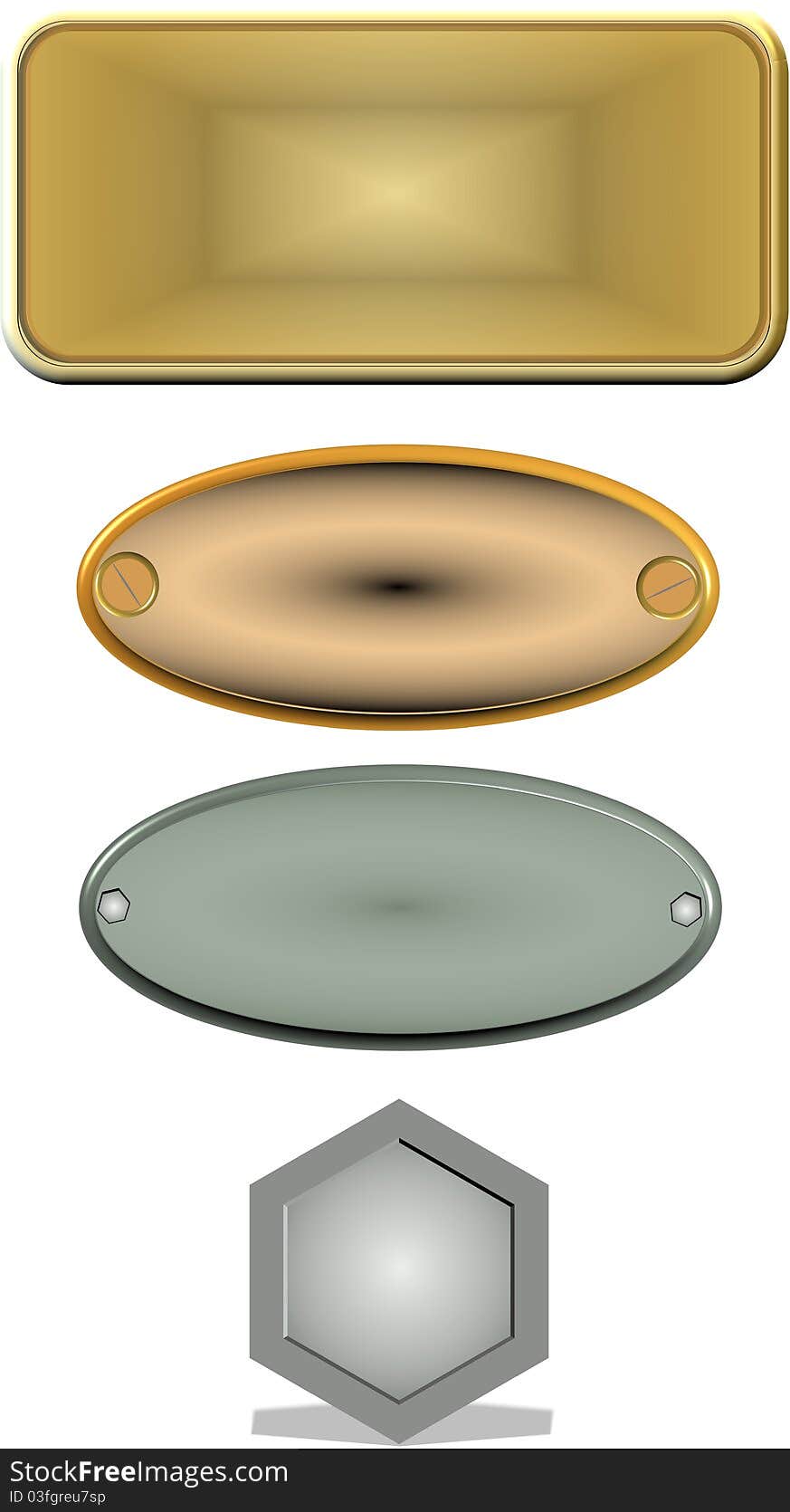 Name plates in 3d in assorted alloy metals including pewter and brushed copper. Name plates in 3d in assorted alloy metals including pewter and brushed copper