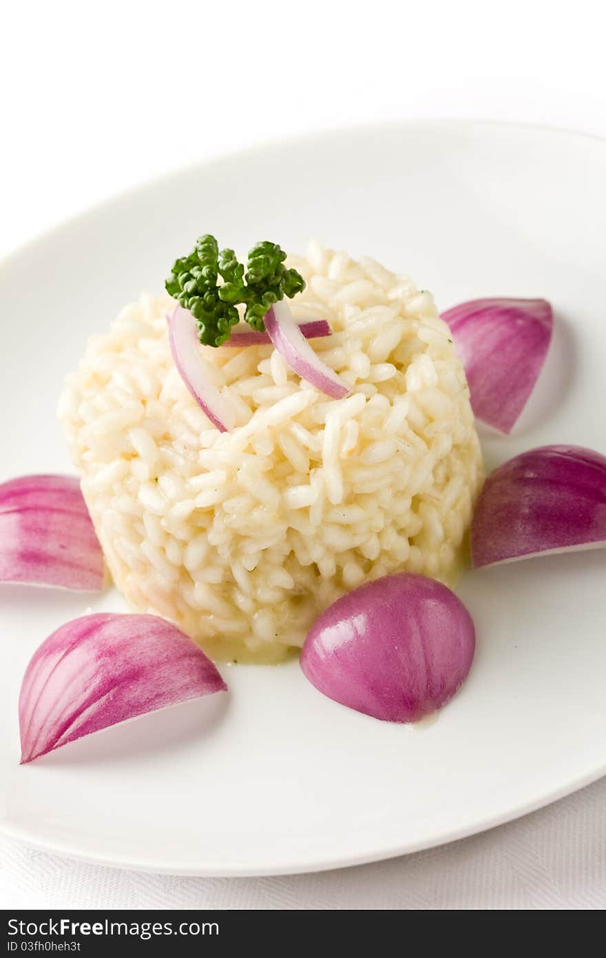 Risotto with red onions