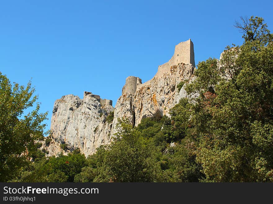 Catarrh´s Castle Peyrepertuse on high rock