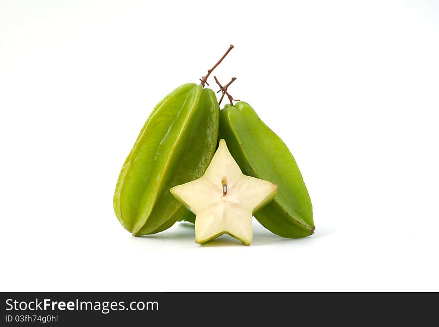 Carambola on a white background