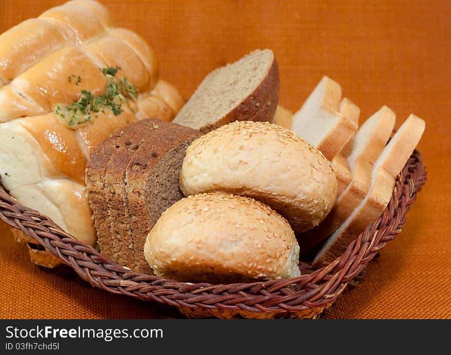 Different kinds of bread Isolated background