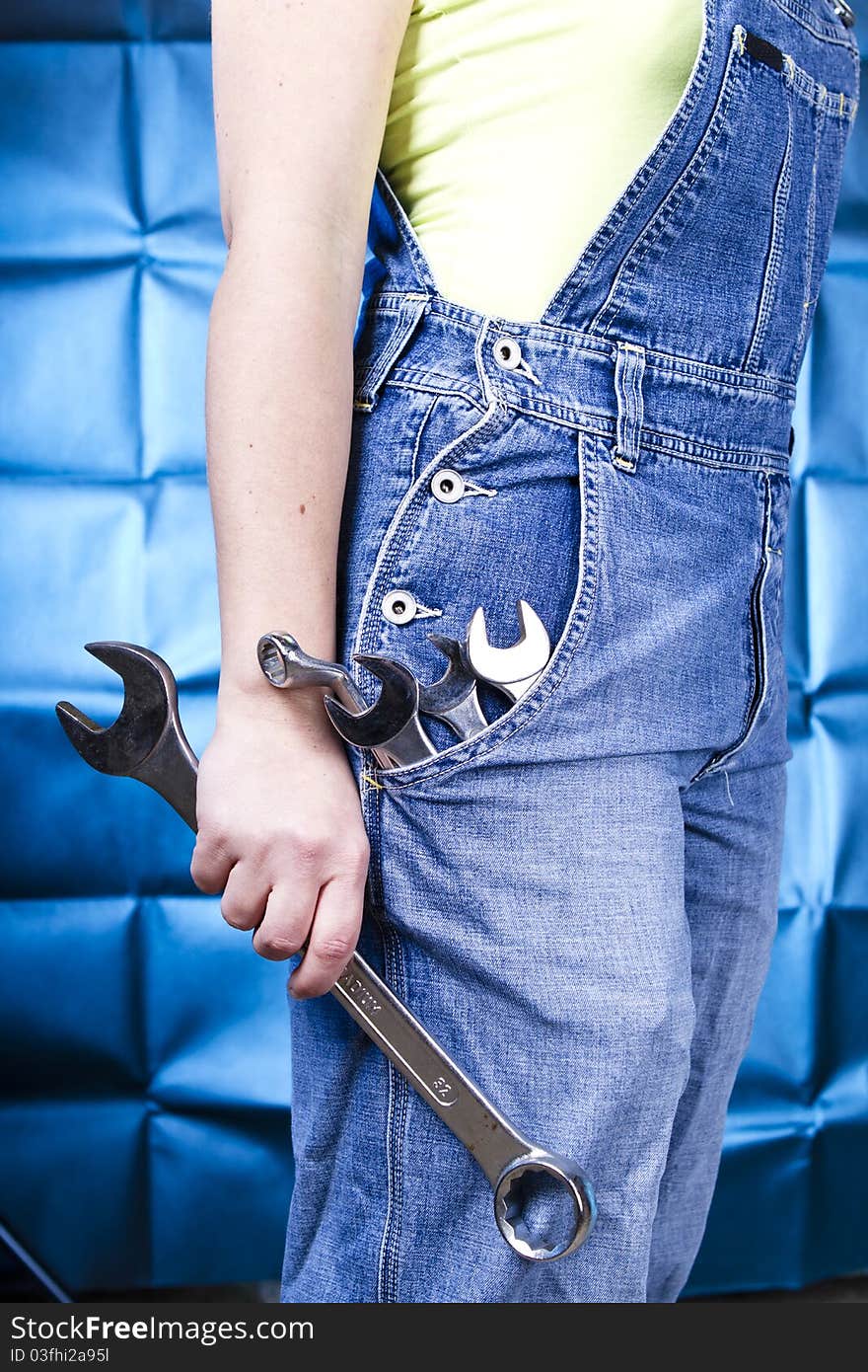 Woman Holding Tools