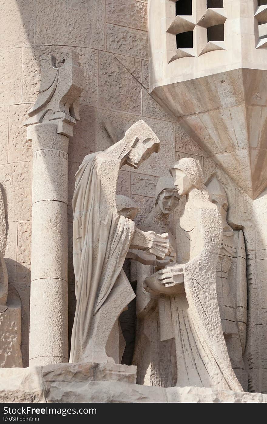 Details of Sagrada Familia cathedrals in Barcelona