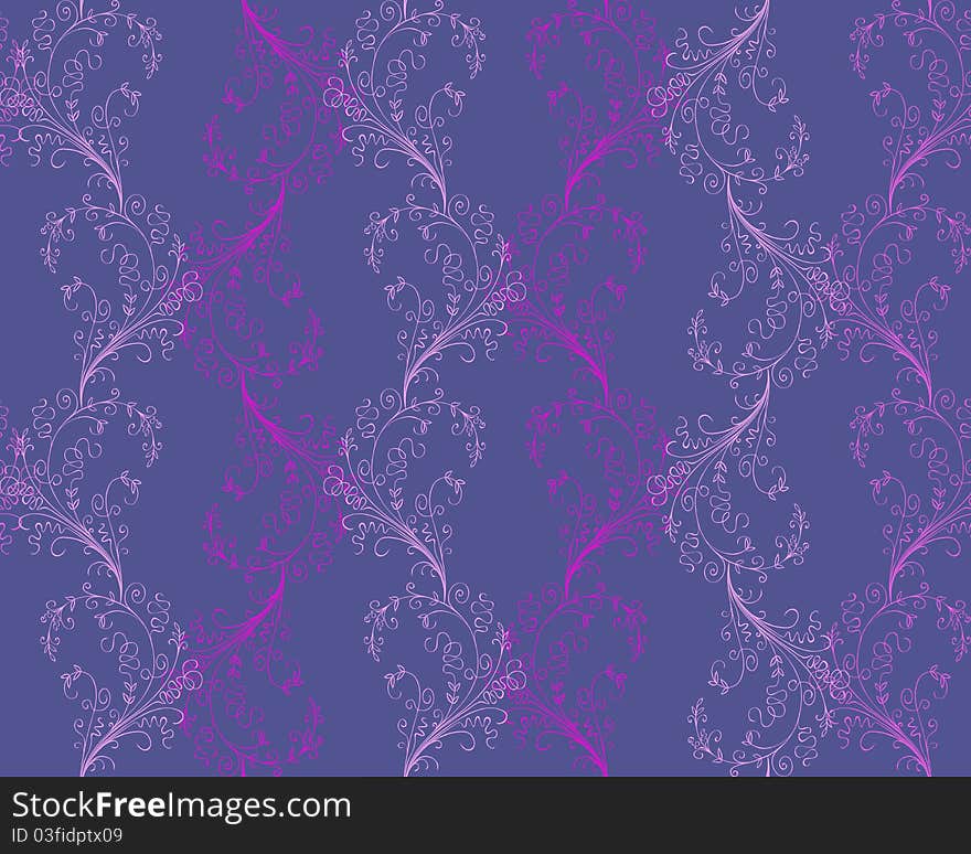 Vector Purple Seamless Floral Pattern