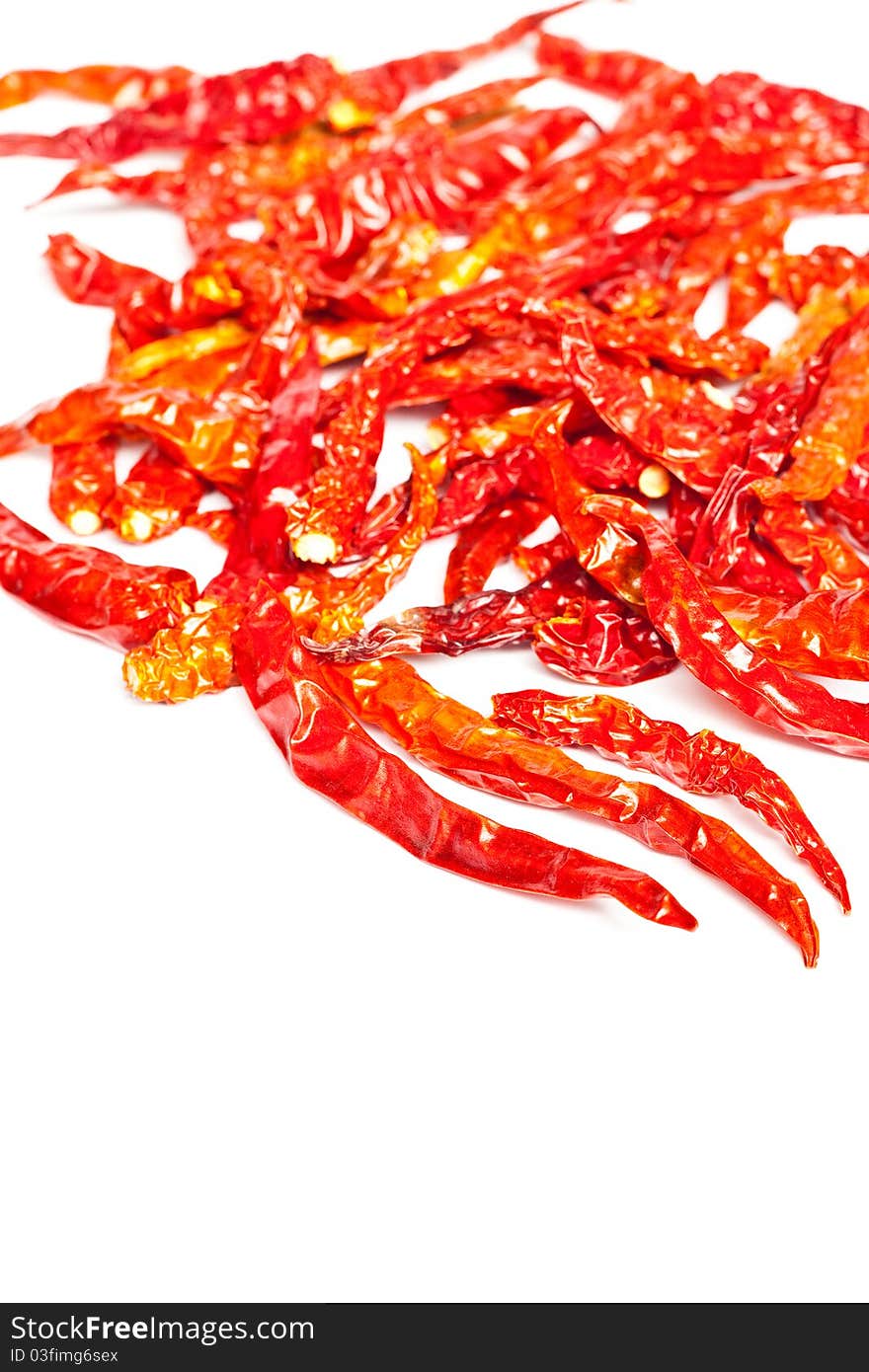 Dried red hot chillies