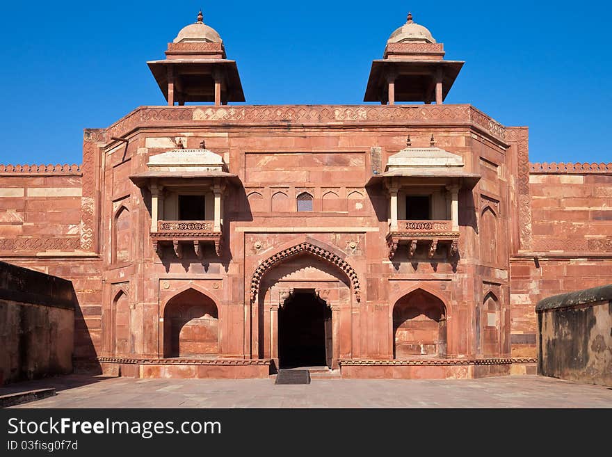 The Jodh Bai palace at Fatehpur Sikri, India. The Jodh Bai palace at Fatehpur Sikri, India.