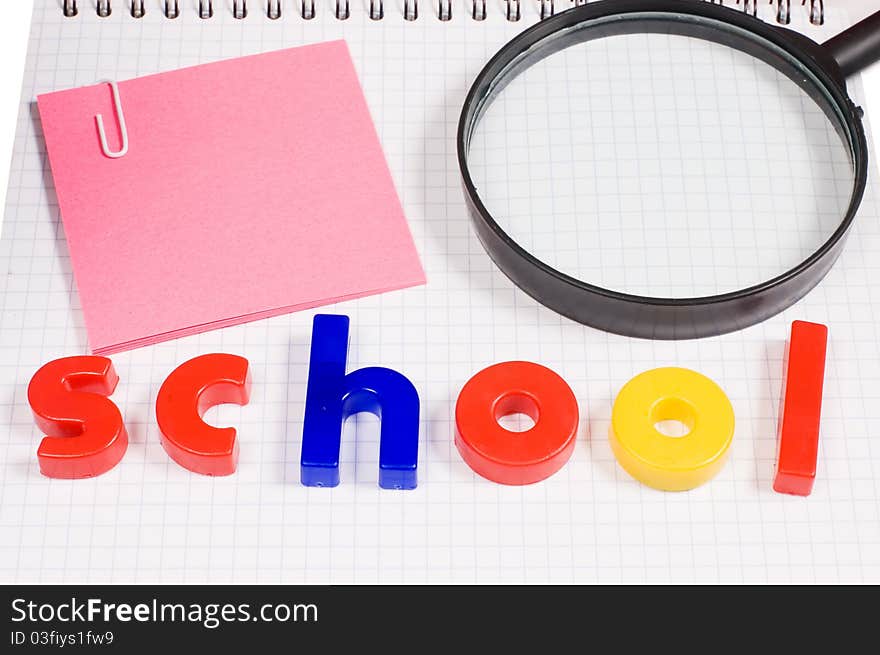 Magnifier On A School Writing-book