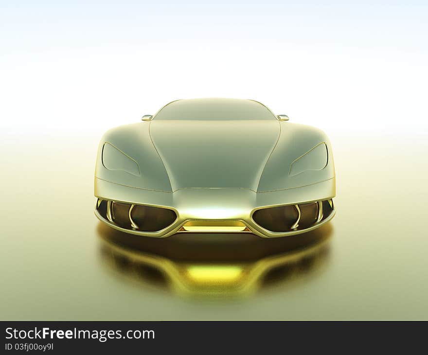 The front of the metallic sportscar