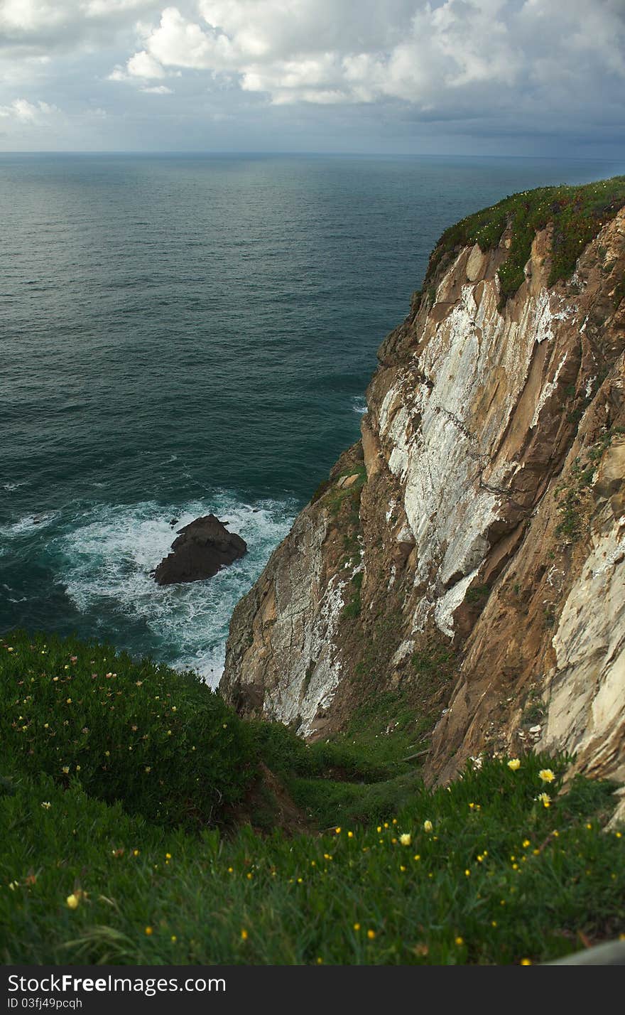 Rock shore of the Atlantic ocean. Portugal side. This is west point of Europa. Rock shore of the Atlantic ocean. Portugal side. This is west point of Europa.