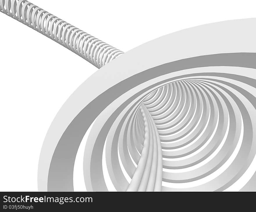 3d abstract tunnel on a white background. 3d abstract tunnel on a white background