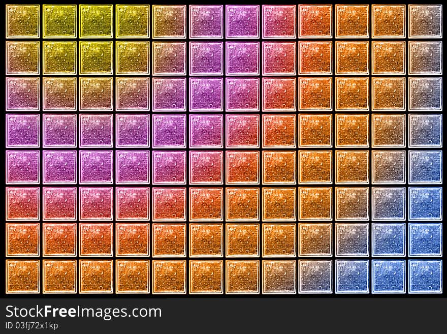 Color Pattern of Glass Block Wall. Uneven diffuse lighting version. Design component