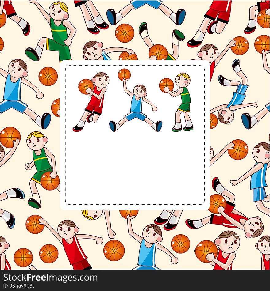 Cartoon basketball player card