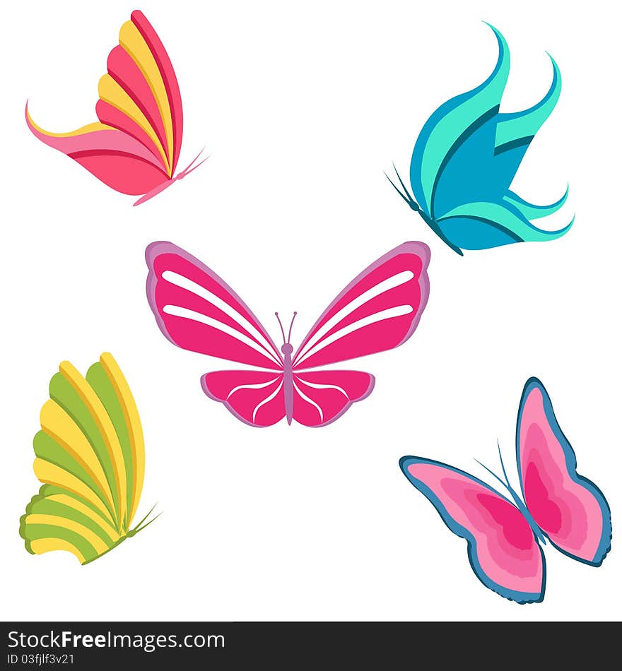 Illustration of floral butterfly on white background. Illustration of floral butterfly on white background