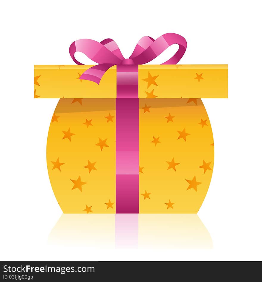 Illustration of gift on white background