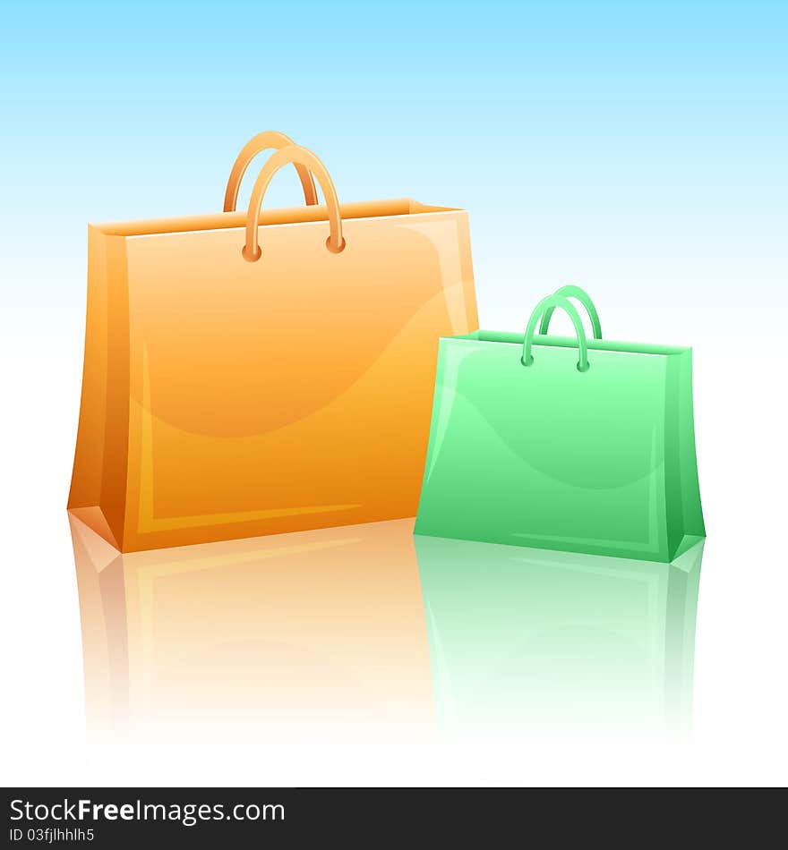 Illustration of shopping bag on abstract background. Illustration of shopping bag on abstract background