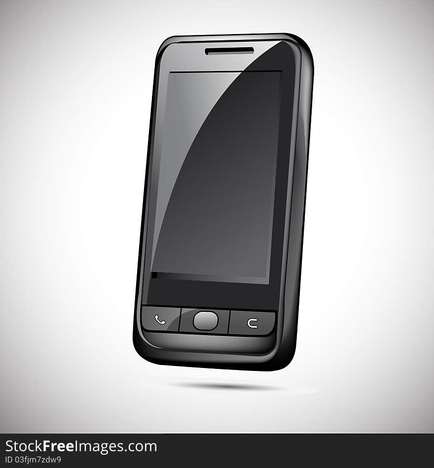 Illustration of mobile phone on white background