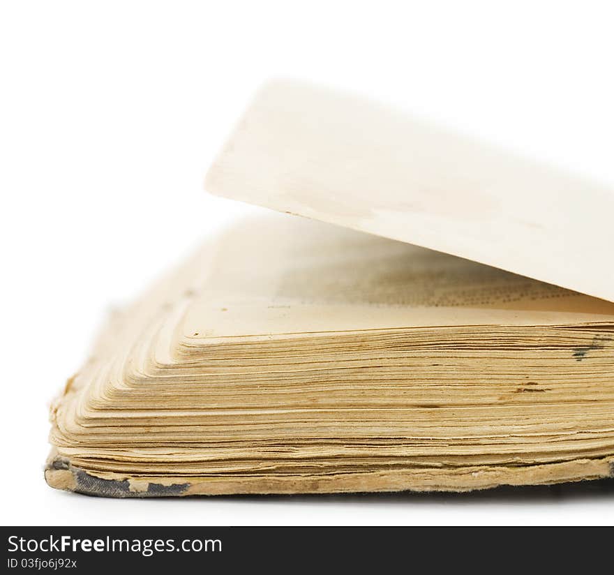 The ancient book on white background