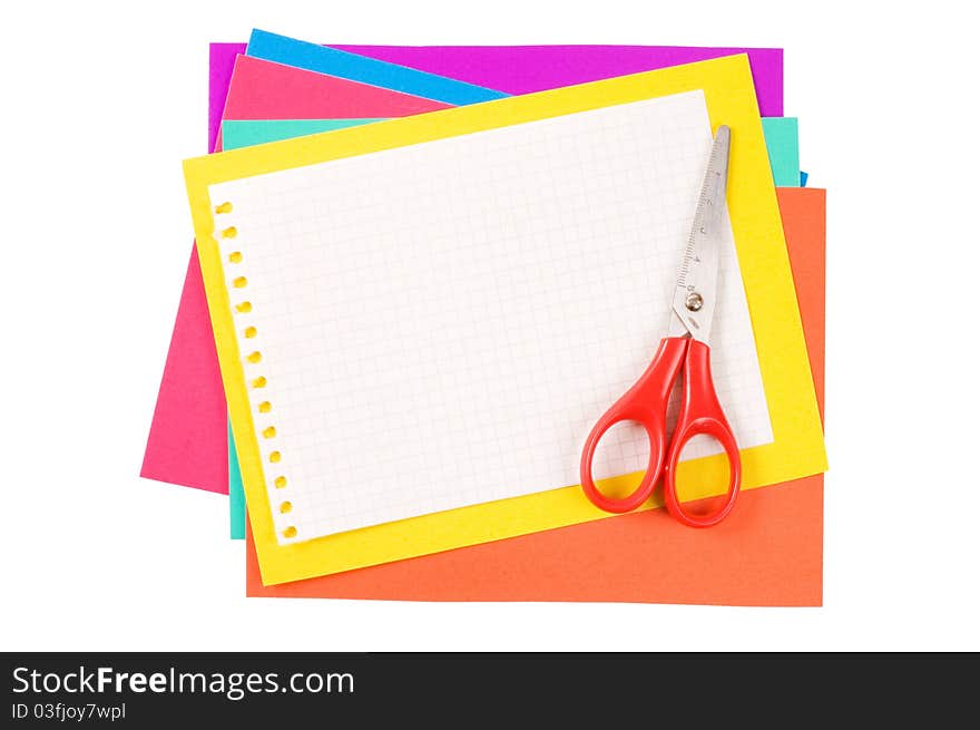 Colour paper with a paper clip