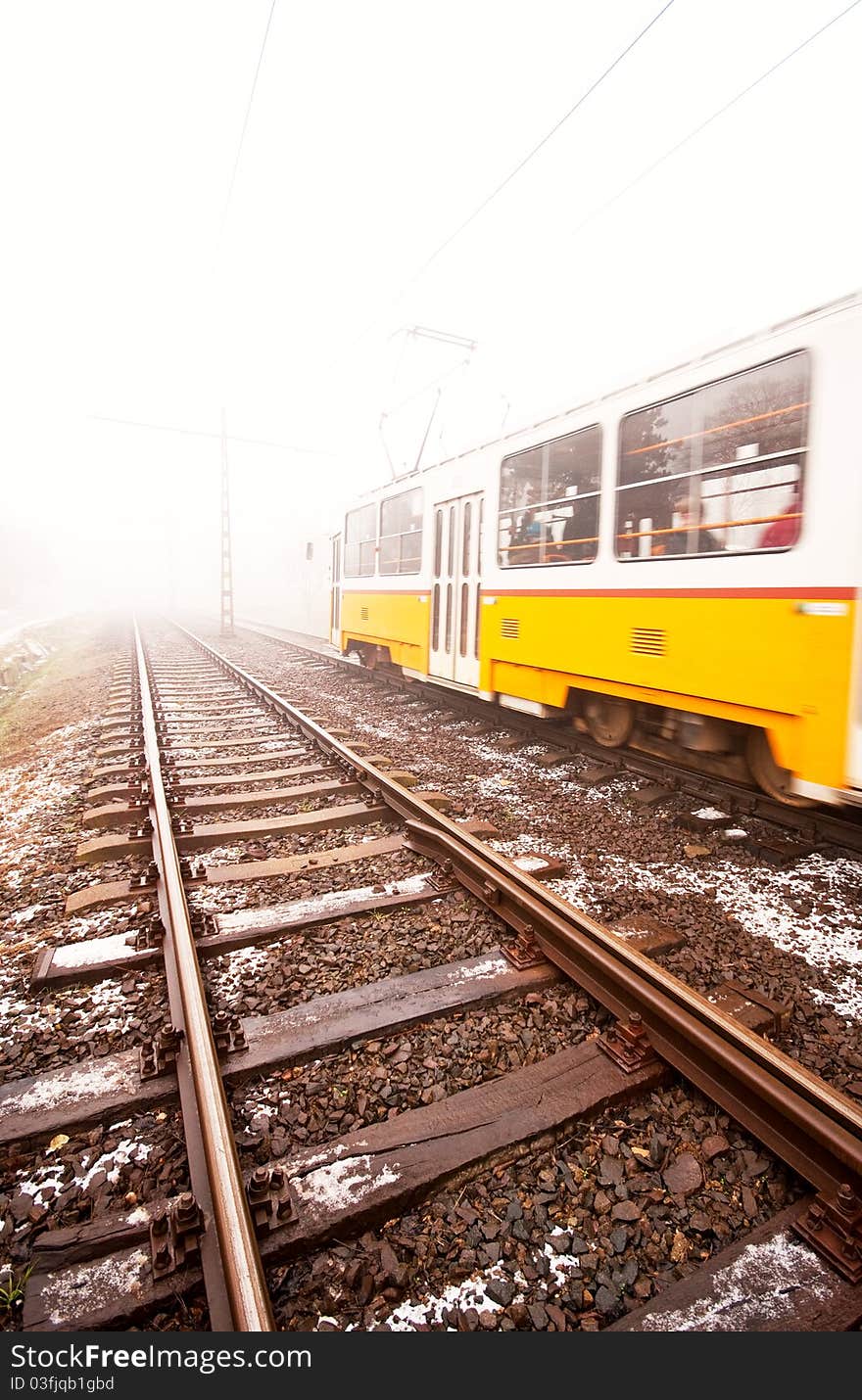 Tram and tramlines in Budapest