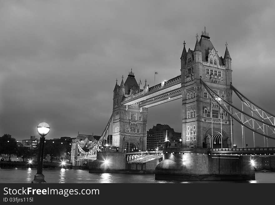 Tower Bridge at night, London, UK