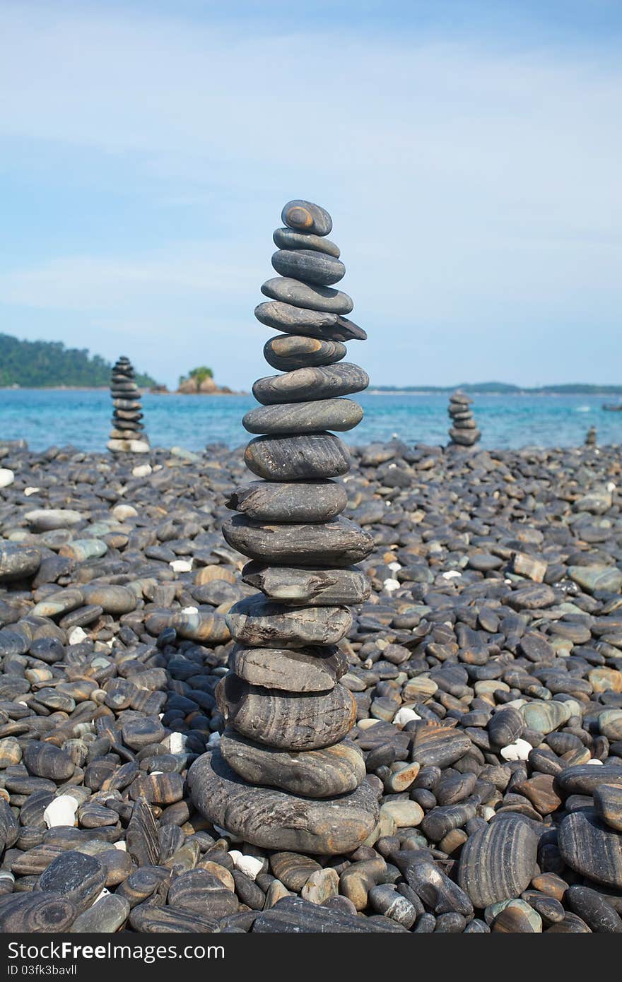 Stack of stones on the beach