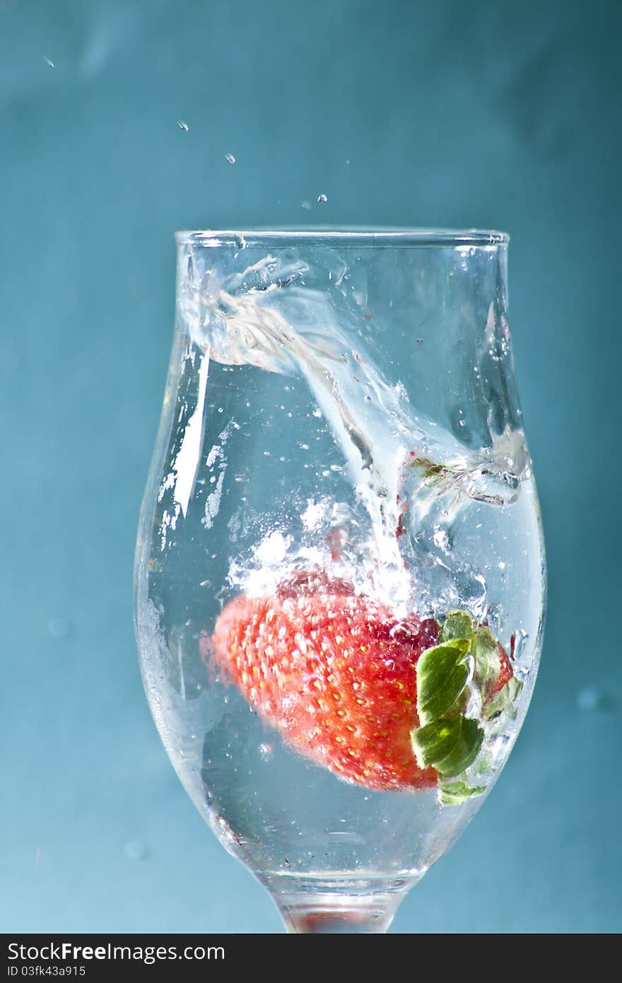 Strawberry in water