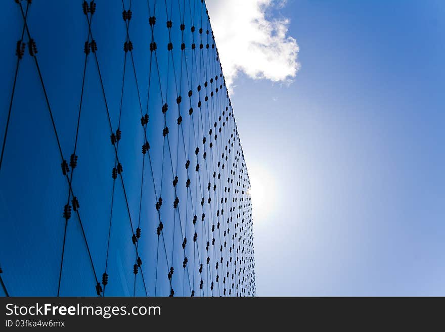 Cool blue glass and steel architecture