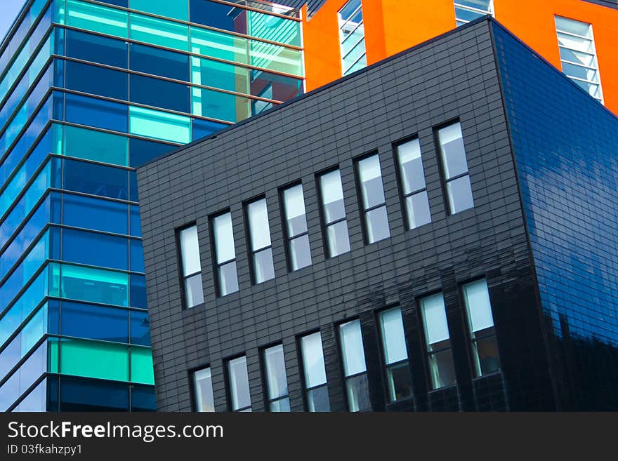 Colorful and arty modern office type  buildings. Colorful and arty modern office type  buildings