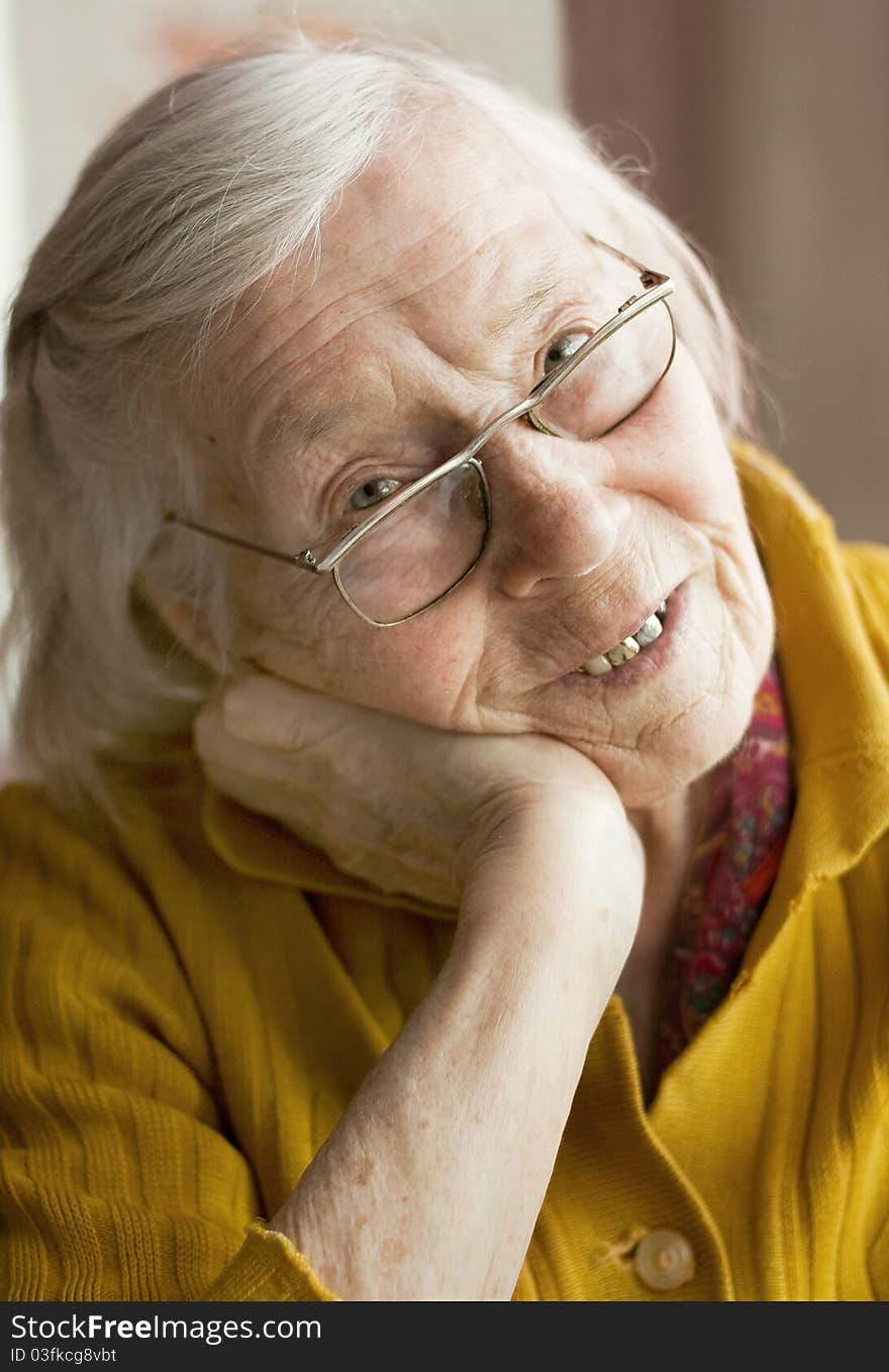 Grandmother with a newspaper