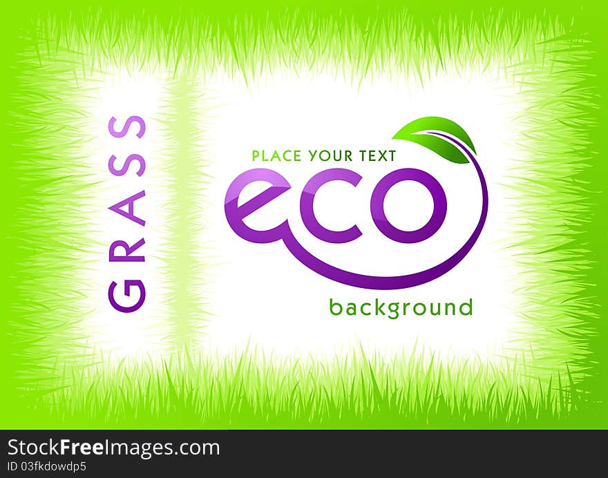 Eco green grass background. Vector illustration