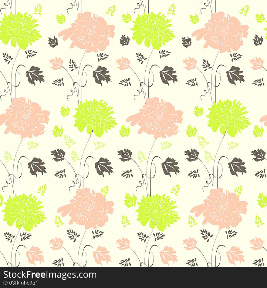 Seamless Pattern With Flowers