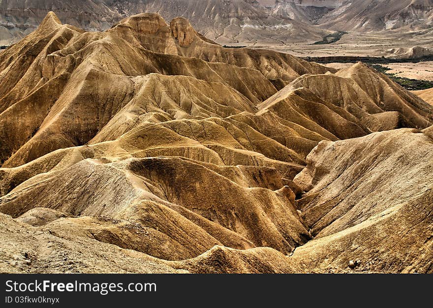 Sand stone landscape in the Negev, Israel